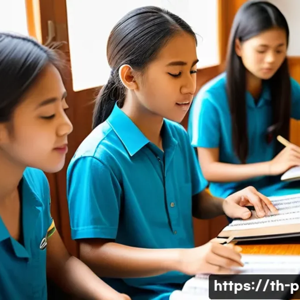 연주가 시험 대비 스터디 그룹 운영법 - A diverse study group of 4 young Thai students practicing music together in a cozy, well-lit room wi...